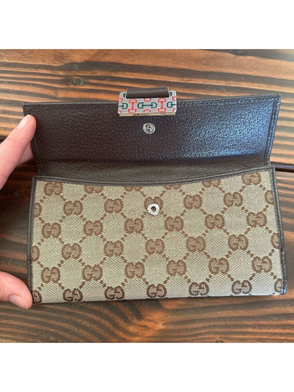 Gucci GG Supreme Canvas Leather Wallet Brown - Picture 3 of 13